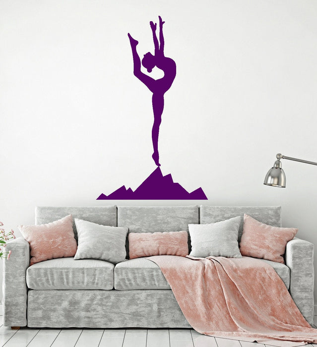 Vinyl Wall Decal Yoga Silhouette Girl Meditation Room Stickers Murals Unique Gift (ig4858)