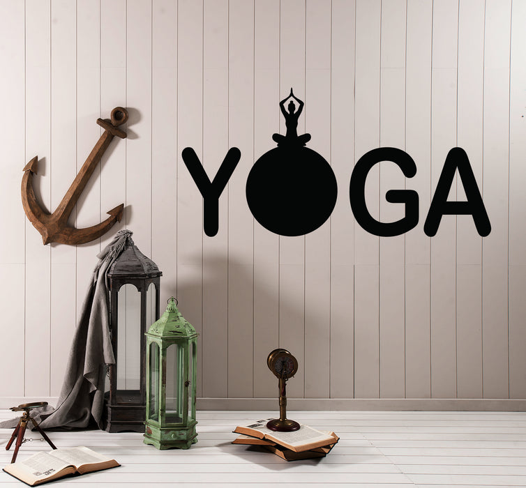 Vinyl Wall Decal Yoga Studio Decor Logo Word Stickers (4054ig)