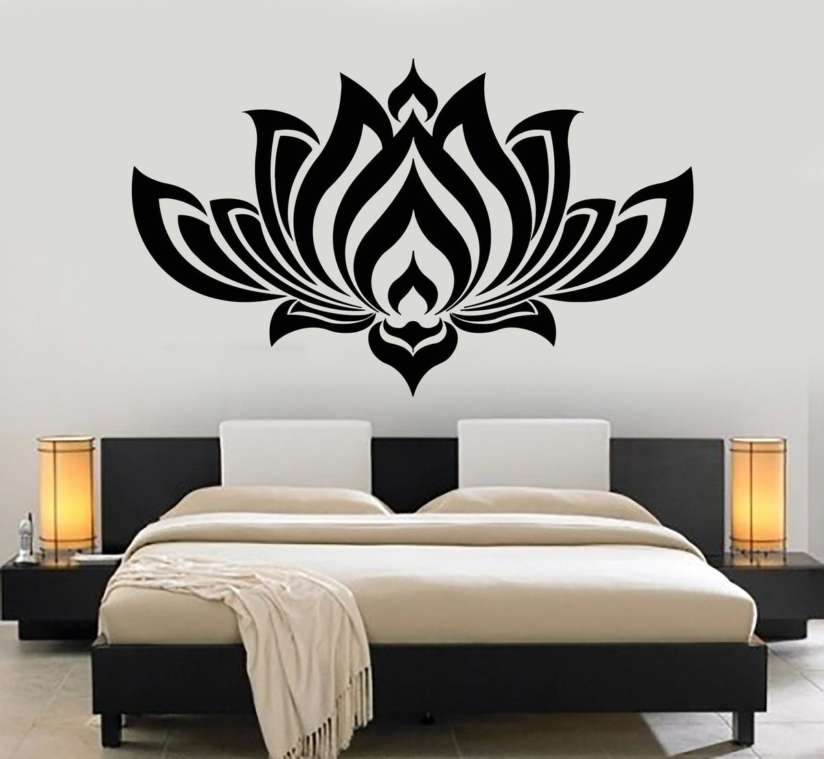 Vinyl Wall Decal Lotus Yoga Buddhism Flower Room Art Stickers Mural Un ...
