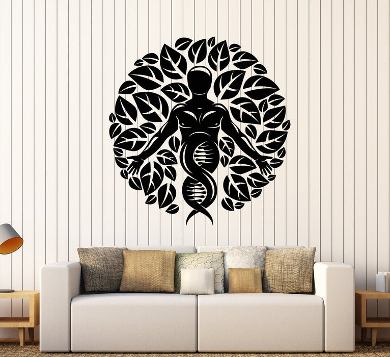 Vinyl Wall Decal Nature And Human Leaves DNA Science Stickers (2640ig)