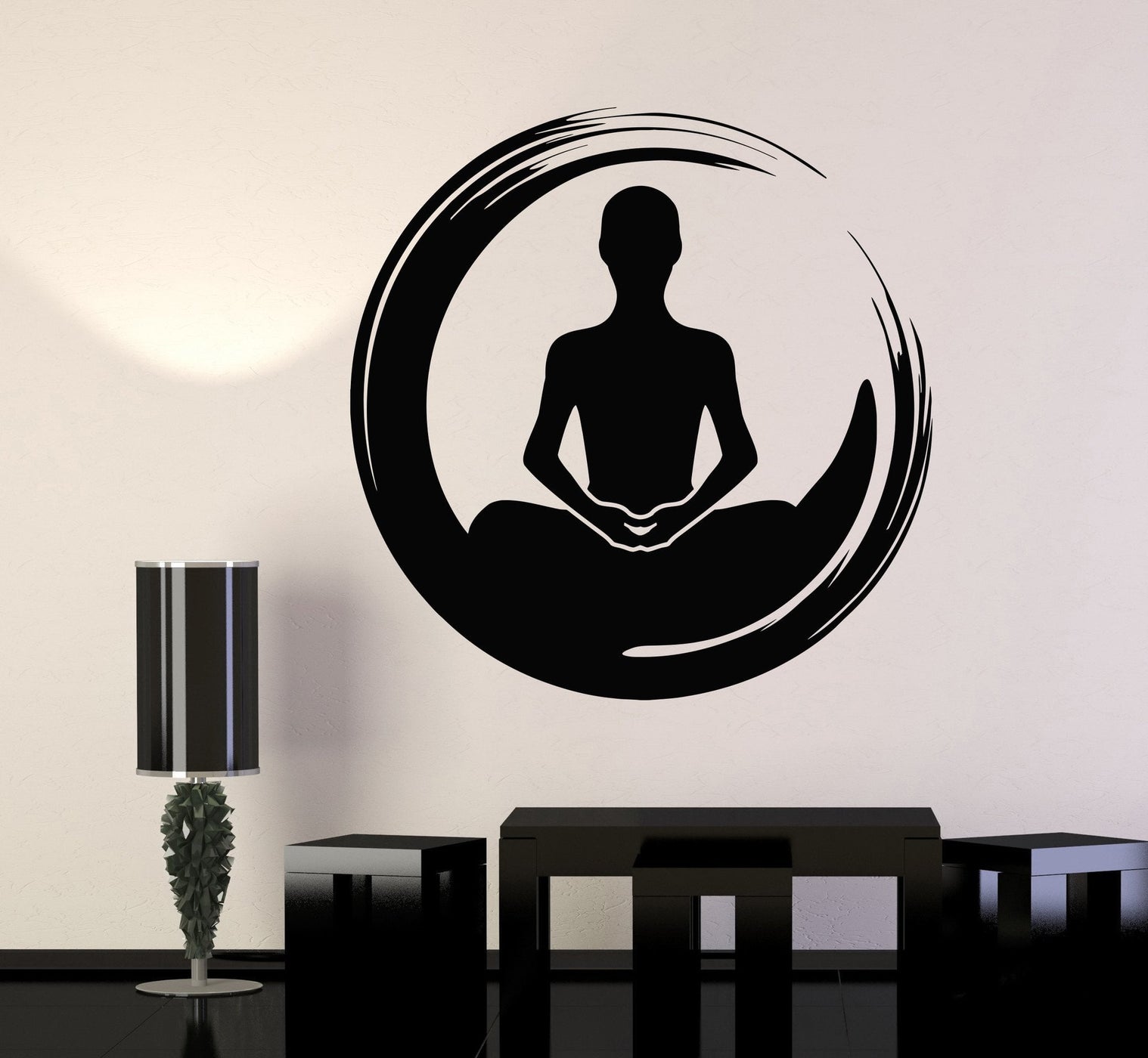 Vinyl Wall Decal Meditation Yoga Lotus Pose Health Enso Stickers Uniqu ...