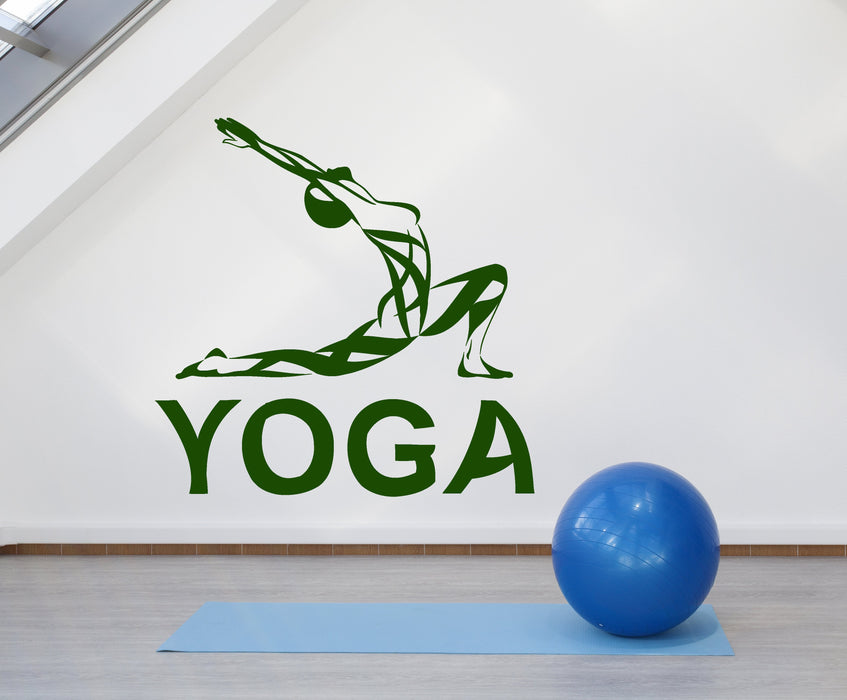 Autocollant mural en vinyle Yoga Girl Meditation Studio Decor Logo Beauty Health Sticker (2692ig)