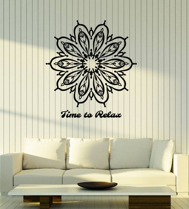 Vinyl Wall Decal Yoga Mandala Lotus Flower Motivation Quote Stickers (3395ig)