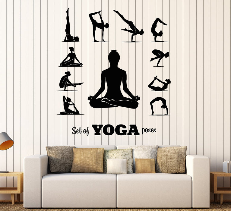 Vinyl Wall Decal Yoga Center Pose Meditation Girl Relaxation Stickers Unique Gift (1834ig)