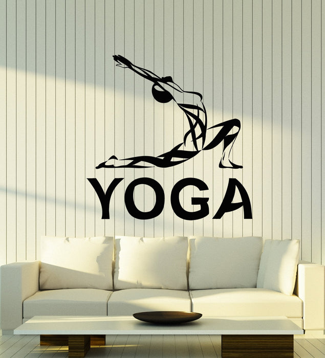 Autocollant mural en vinyle Yoga Girl Meditation Studio Decor Logo Beauty Health Sticker (2692ig)