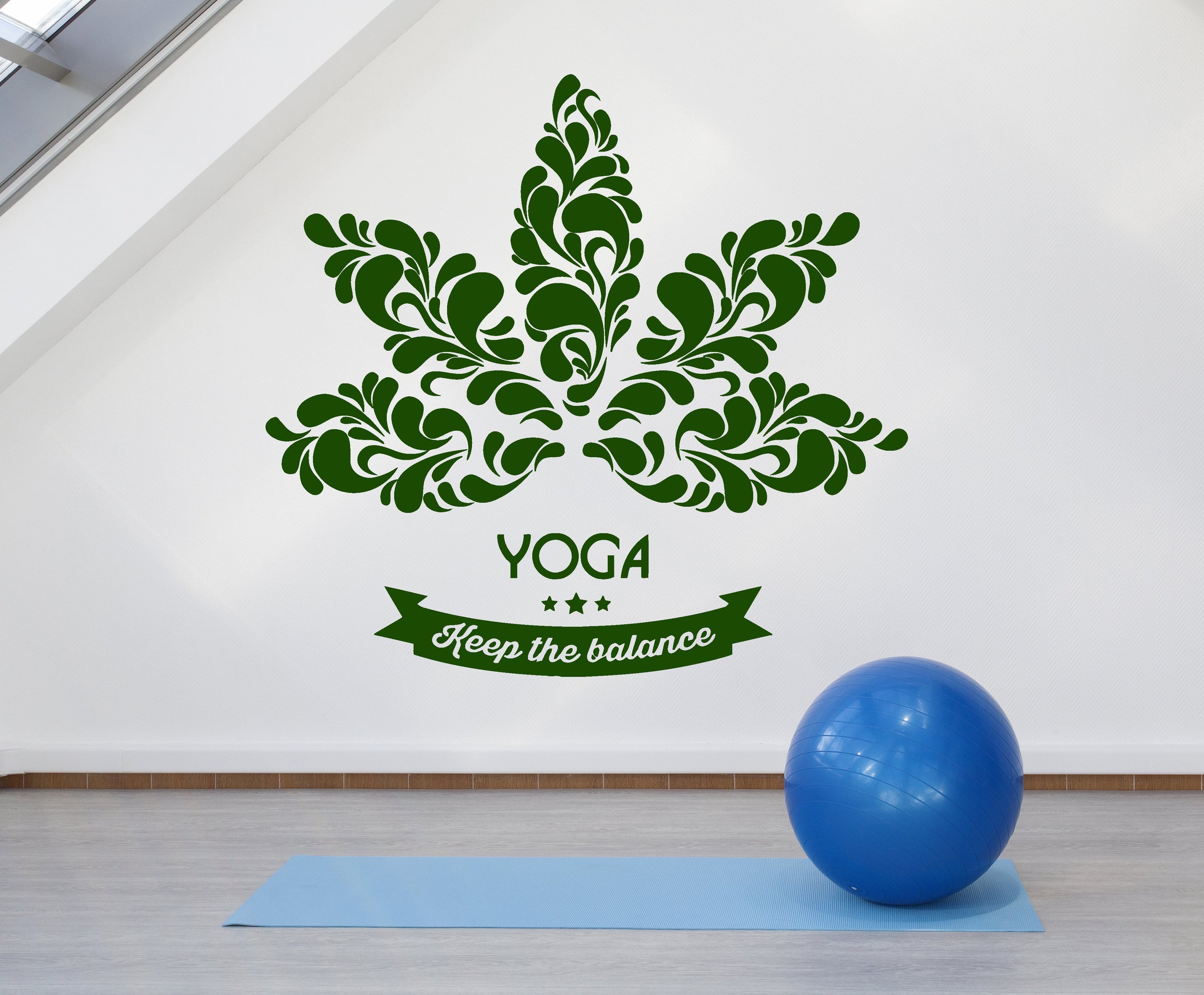 Vinyl Wall Decal Lotus Flower Yoga Center Logo Quote Words Stickers (2 ...