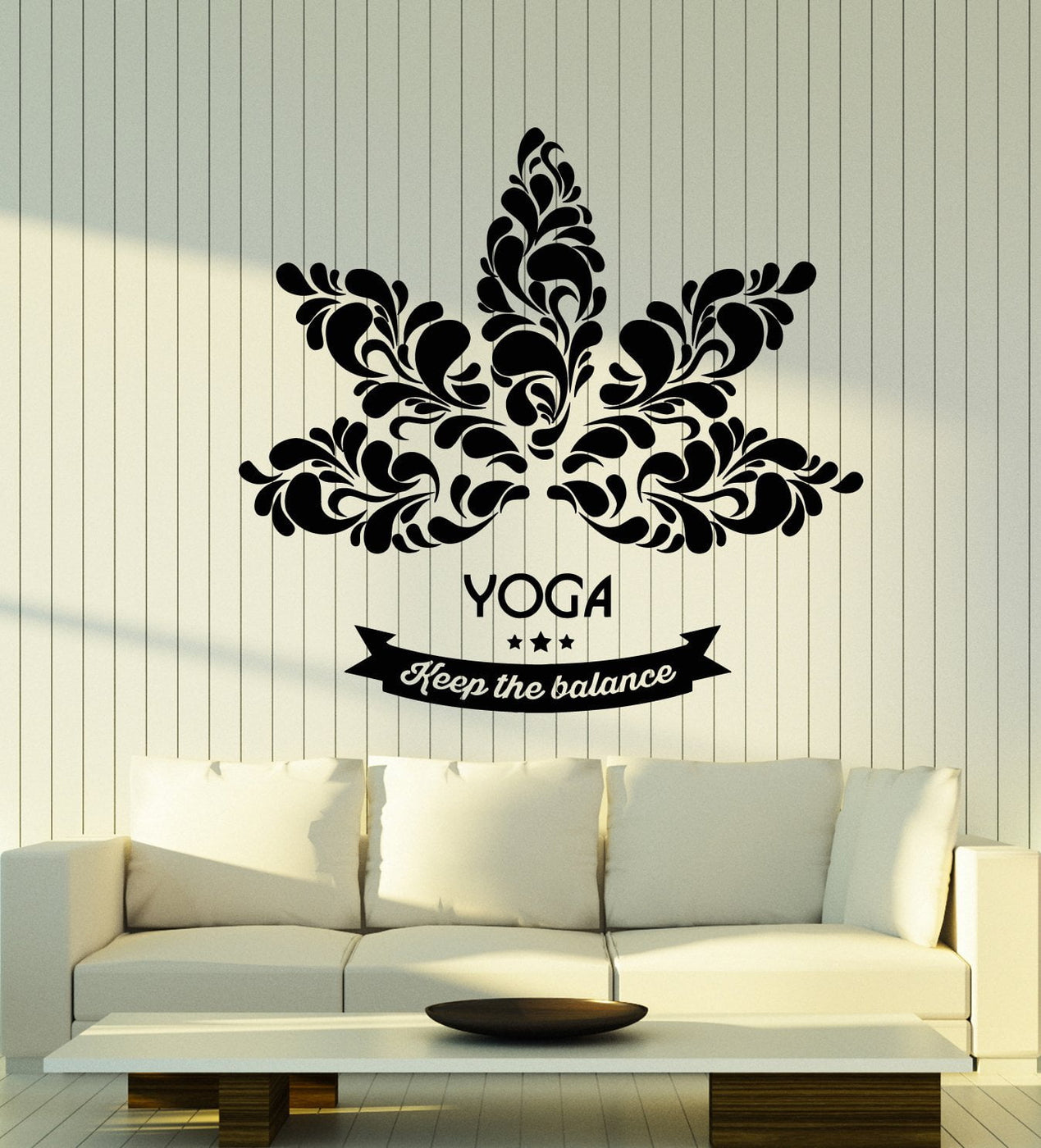 Vinyl Wall Decal Lotus Flower Yoga Center Logo Quote Words Stickers (2 ...