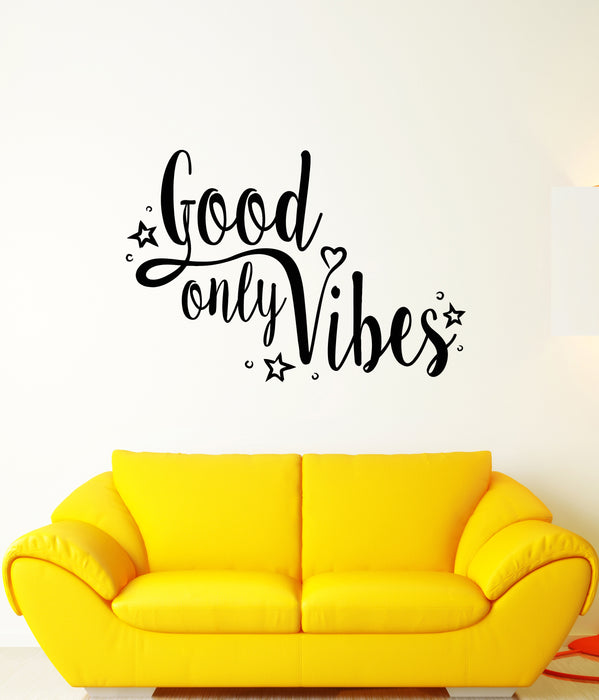 Autocollant mural en vinyle avec citation Good Only Vibes pour salle de méditation (3413ig) 