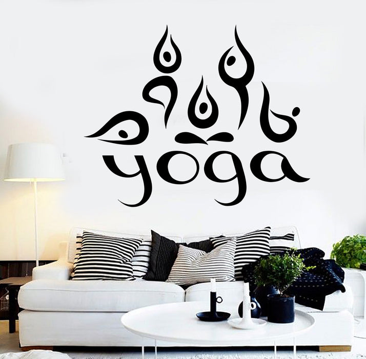 Vinyl Wall Decal Yoga Meditation Buddhism Hinduism Stickers Unique Gift (441ig)