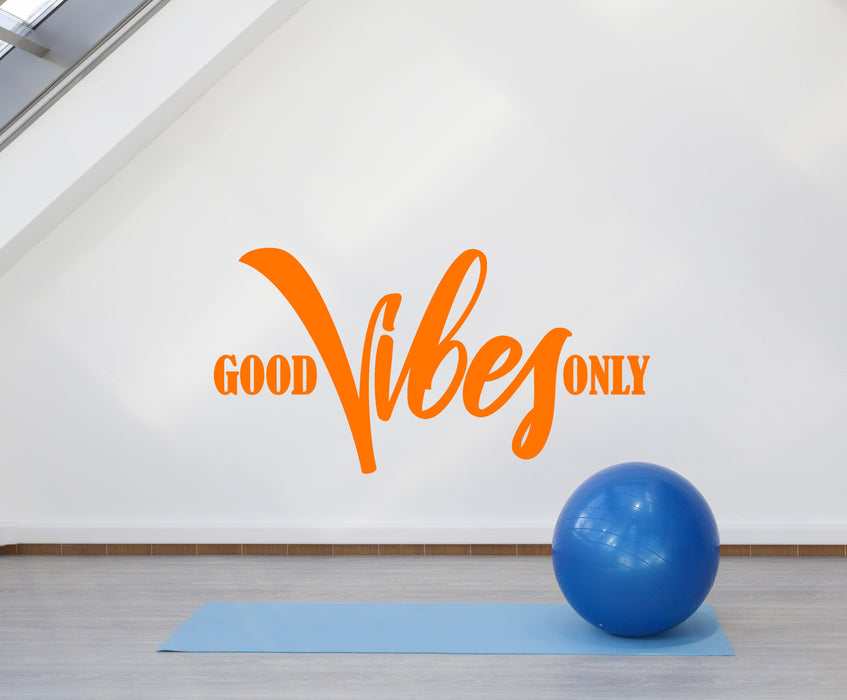 Autocollant mural en vinyle avec citation Good Vibes Only pour salle de méditation (3378ig) 