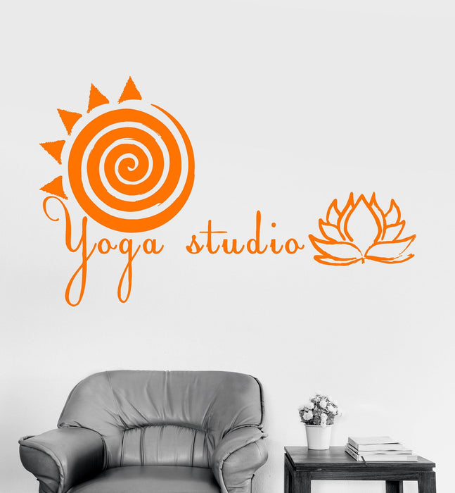 Autocollant mural en vinyle Yoga Studio Méditation Santé Lotus Autocollants Cadeau unique (833ig)