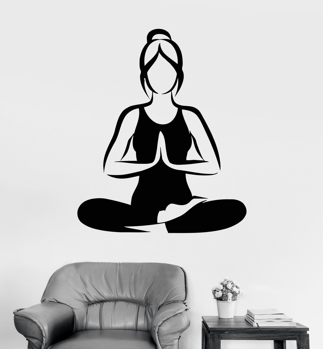 Vinyl Wall Decal Yoga Room Meditation Woman Buddhism Stickers Unique G ...