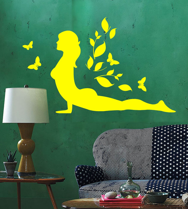 Vinyl Wall Decal Yoga Woman Healthy Lifestyle Nature Stickers Unique Gift (ig3898)