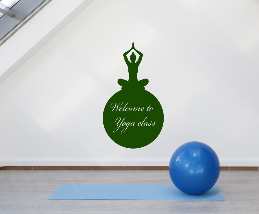 Vinyl Wall Decal Welcome to Class Yoga Studio Decor Logo Word Stickers (4055ig)