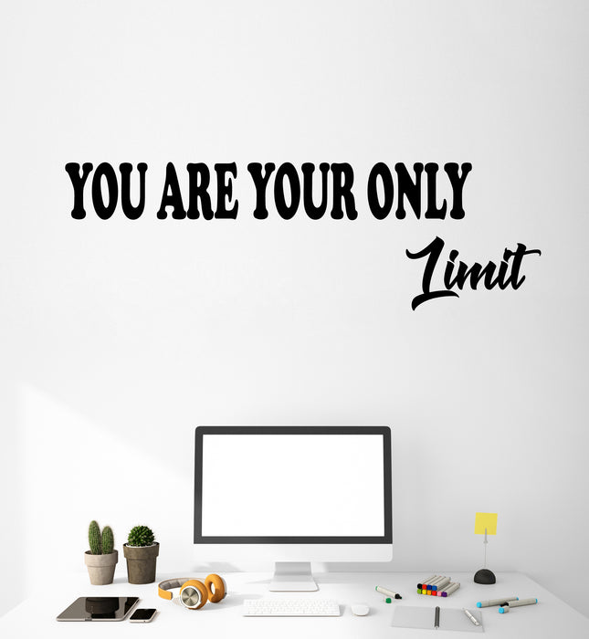 Vinyl Wall Decal Stickers Motivation Quote Words You Are Your Only Limit Inspiring Letters 3353ig (22.5 in x 7 in)