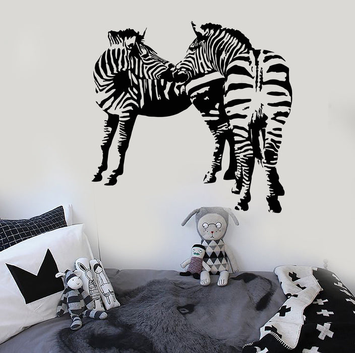 Vinyl Wall Decal Zebras African Animals for Kids Room Stickers Murals Unique Gift (ig4805)