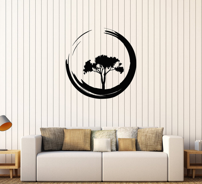 Vinyl Wall Decal Tree Circle Enso Zen Buddhism Yoga Stickers Unique Gift (617ig)