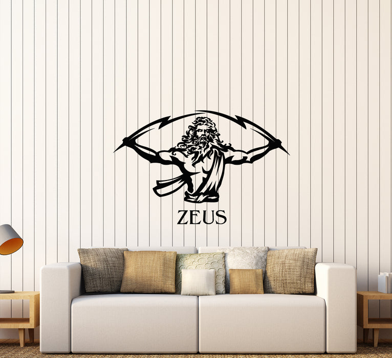 Vinyl Wall Decal Greek Mythology Zeus God Lightning Bolts Stickers (3664ig)
