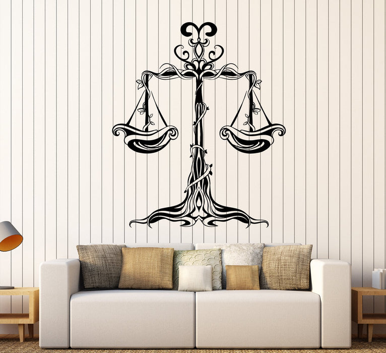 Autocollant mural en vinyle Horoscope du zodiaque Balance Loi Justice Autocollants Cadeau unique (1920ig)