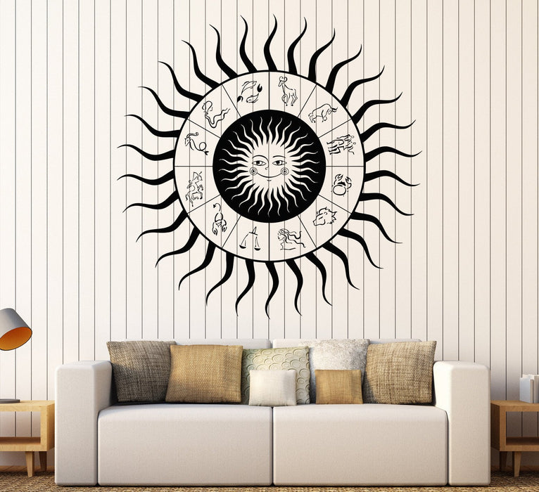 Vinyl Wall Decal Zodiac Signs Horoscope Sun Bedroom Design Stickers Unique Gift (842ig)