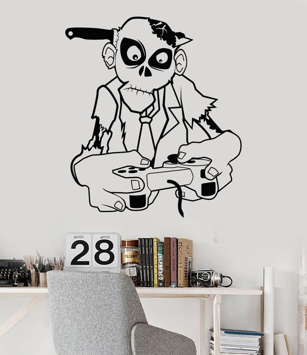 Vinyl Wall Decal Zombie Game Zone Gamer Teen Room Video Games Joystick Stickers Unique Gift (786ig)