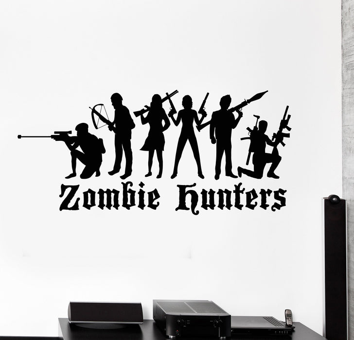 Autocollant mural en vinyle pour garçon chasseur de zombies, décoration pour adolescent, cadeau unique (ig4848)