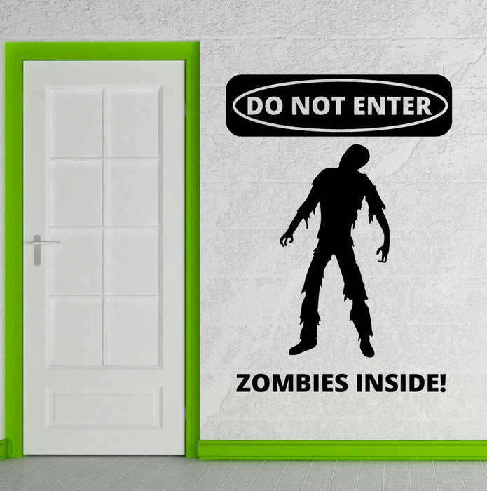 Autocollant mural en vinyle pour chambre d'adolescent zombie, art d'horreur, cadeau unique (ig3943)