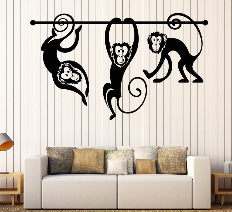 Vinyl Wall Decal Monkey Zoo Animals Nursery Playroom Children's