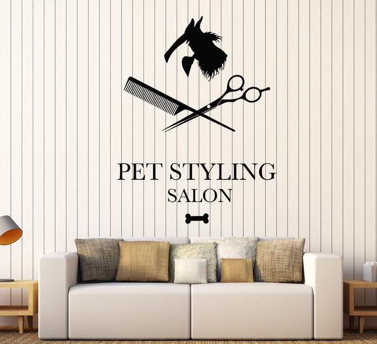 Vinyl Wall Decal Love Pet Styling Salon Beauty Groomer Unique Gift (743ig)