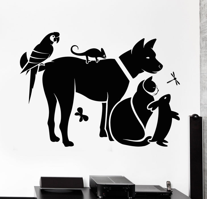 Vinyl Wall Decal Zoo Shop Animals Veterinary Clinic Veterinarian Stickers Unique Gift (714ig)