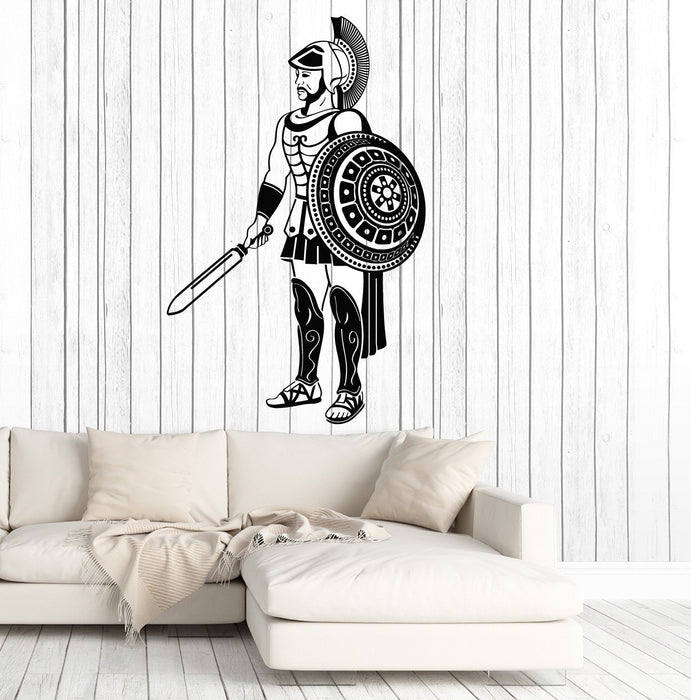 Vinyl Wall Decal Ancient Greek Warrior Greece Sword and Shield Stickers Mural Unique Gift (ig4959)