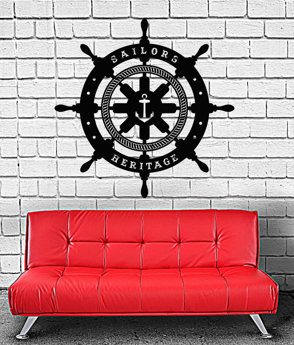 Autocollant mural en vinyle pour décoration nautique, roue de bateau, cadeau unique (ig4252)