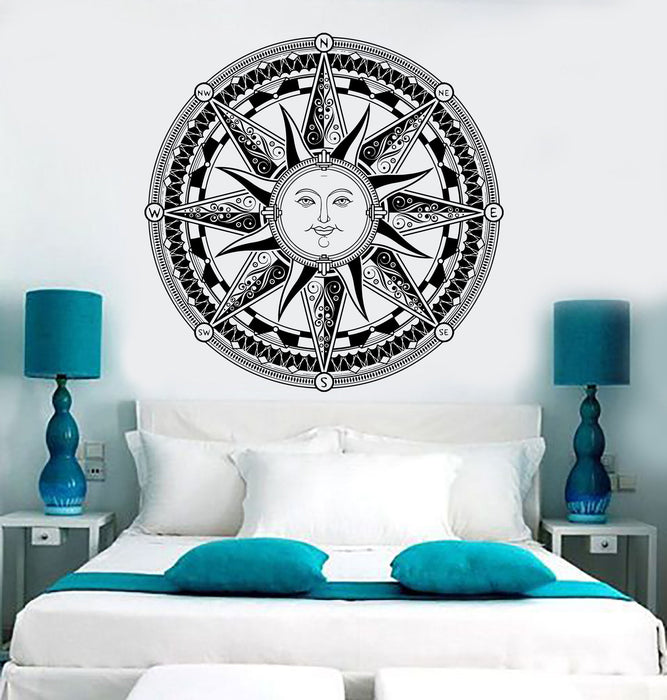 Vinyl Wall Decal Sun Wind Rose Compass Nautical Kids Room Stickers Unique Gift (ig3641)