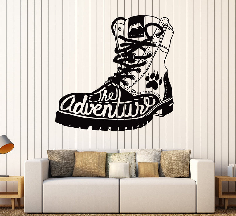 Vinyl Wall Decal Adventure Boot Tourist Travel Stickers Mural Unique Gift (ig4311)