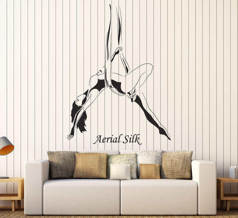 Vinyl Wall Decal Aerial Silk Girl Woman Acrobatics Stickers Mural Unique Gift (ig4589)
