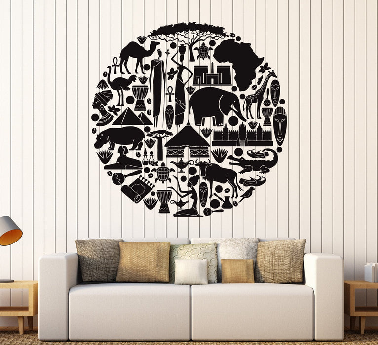 Vinyl Wall Decal African Art Animal Ethnic Style Africa Stickers Unique Gift (ig4574)