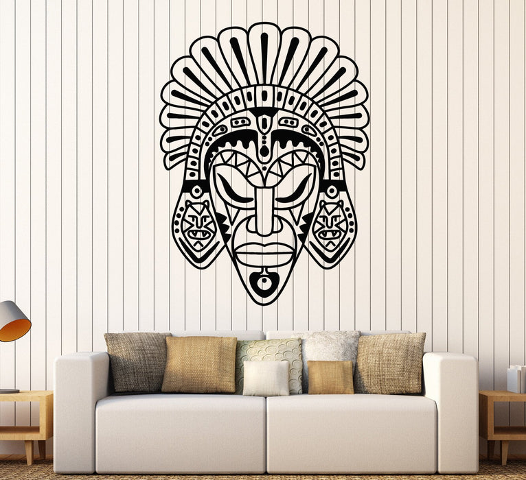 Vinyl Wall Decal African Mask Ethnic Style Room Africa Stickers Unique Gift (ig3888)