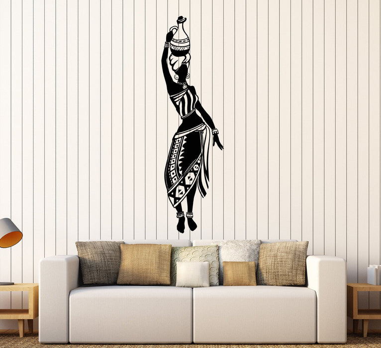 Vinyl Wall Decal African Woman Ethnic Style Room Stickers Unique Gift (ig3876)