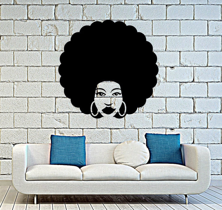 Vinyl Wall Decal Afro Hair Style Beauty Salon Stylist Unique Gift (ig4189)