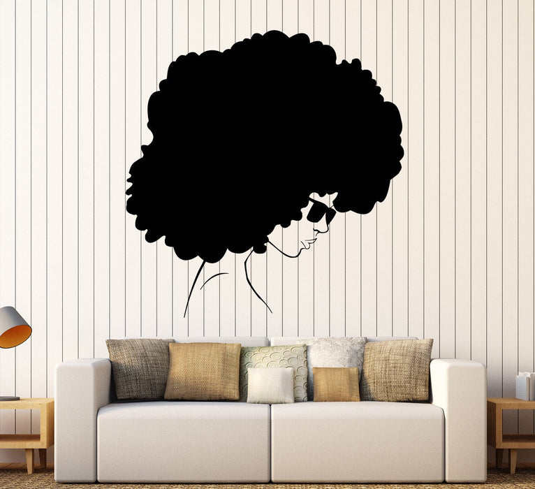 Vinyl Wall Decal Afro Style Woman Black Lady Stickers Unique Gift (ig3902)