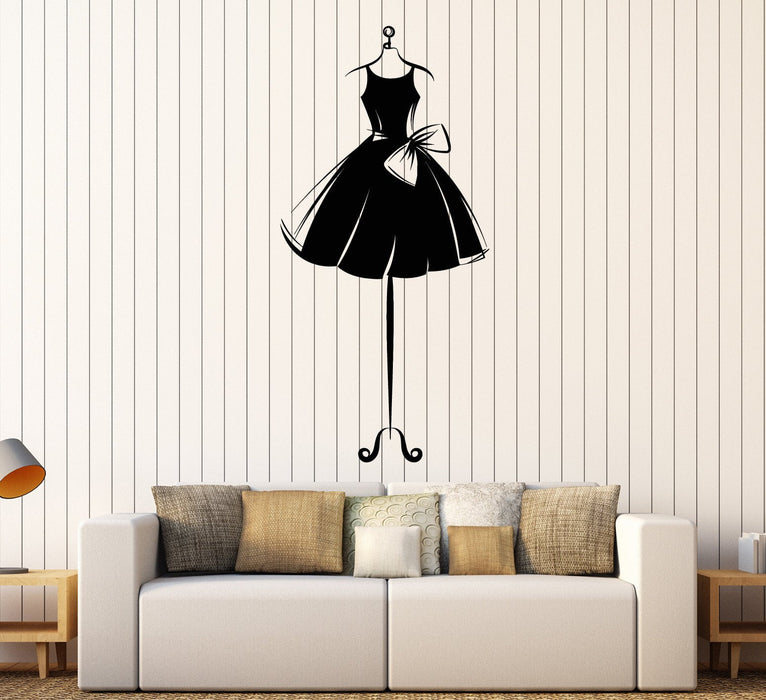 Vinyl Wall Decal Ball Gown Short Mannequin Dress Ballerina Girl Stickers Unique Gift (ig4620)