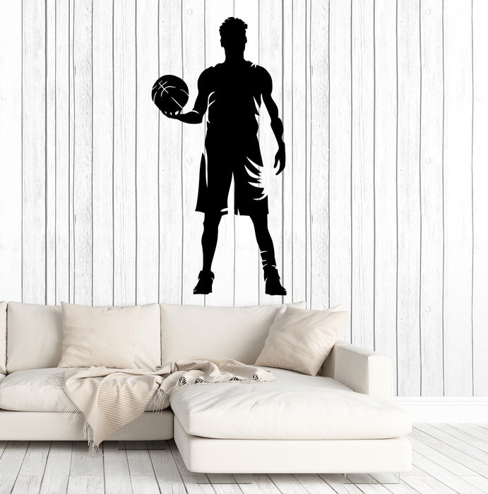 Vinyl Wall Decal Basketball Player Silhouette Sports Art Boy Room Stickers Mural Unique Gift (ig4956)