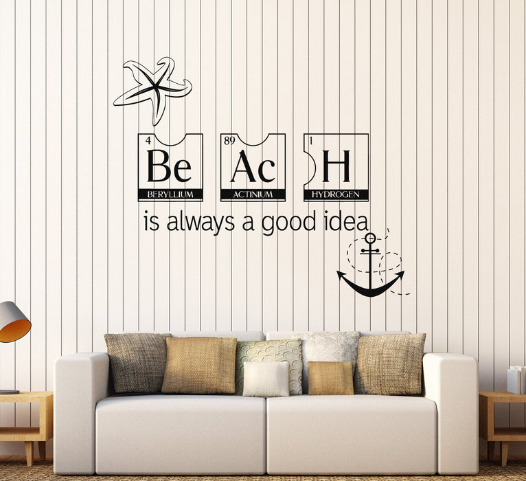 Vinyl Wall Decal Beach Style Quote Relax Marine Sea Stickers Unique Gift (ig4343)