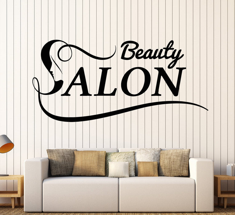 Autocollant mural en vinyle avec logo de salon de beauté pour femme, spa, cadeau unique (ig4002)