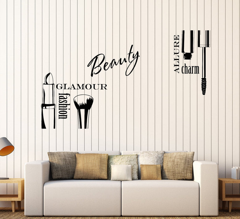 Autocollant mural en vinyle Beauté Glamour Mode Charme Cosmétiques Autocollants Cadeau unique (ig3856)