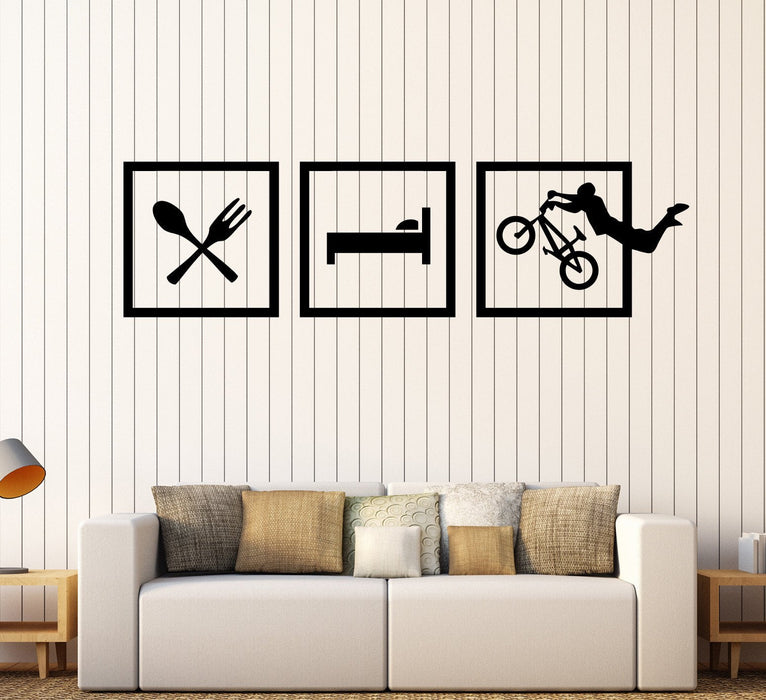 Vinyl Wall Decal BMX Bike Lifestyle Teen Room Stickers Mural Unique Gift (ig4383)