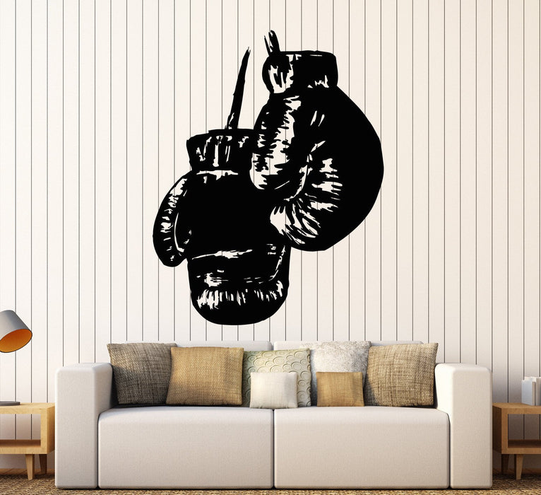 Vinyl Wall Decal Boxing Gloves Boxer Sports Stickers Mural Unique Gift (ig4078)