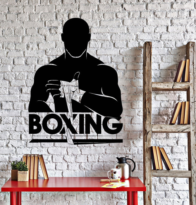 Vinyl Wall Decal Boxing Boxer Fight Club Fighter Stickers Unique Gift (ig4238)