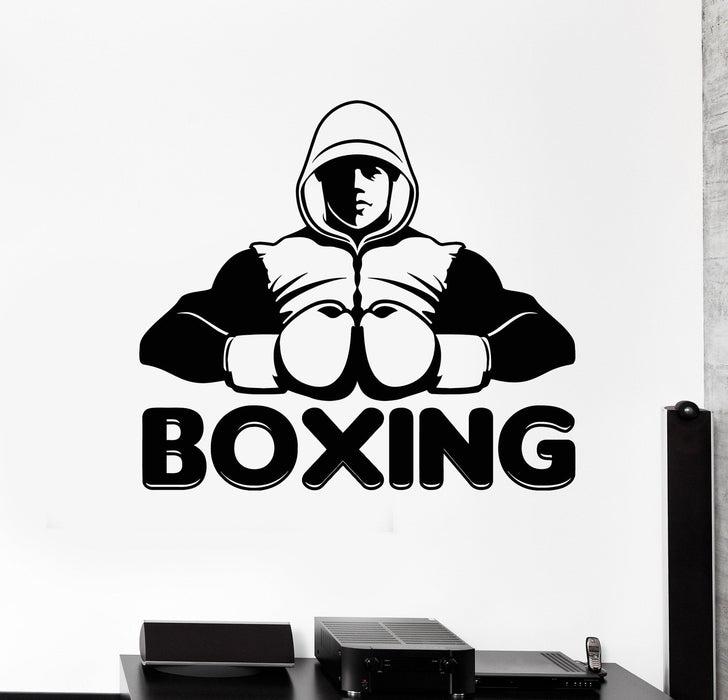 Vinyl Wall Decal Boxing Club Word Boxer Sports Stickers Mural Unique Gift (ig4528)