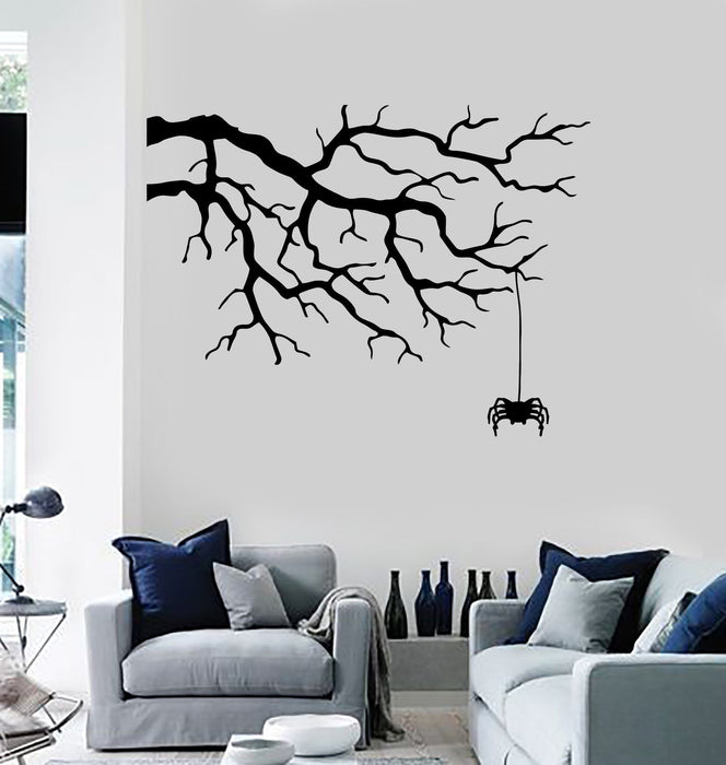 Vinyl Wall Decal Tree Branch Spider Room Decor Stickers Mural Unique Gift (ig4474)
